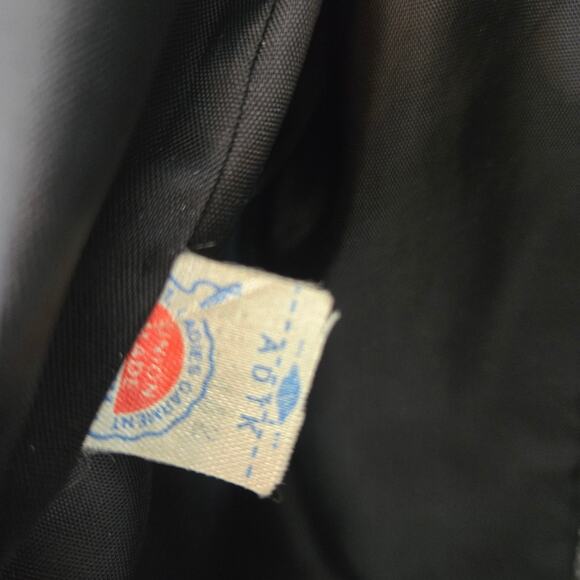 Adonna Women Vtg 90s USA Wool Blend Herringbone Double Breast Velvet Trim Coat S - Picture 8 of 12